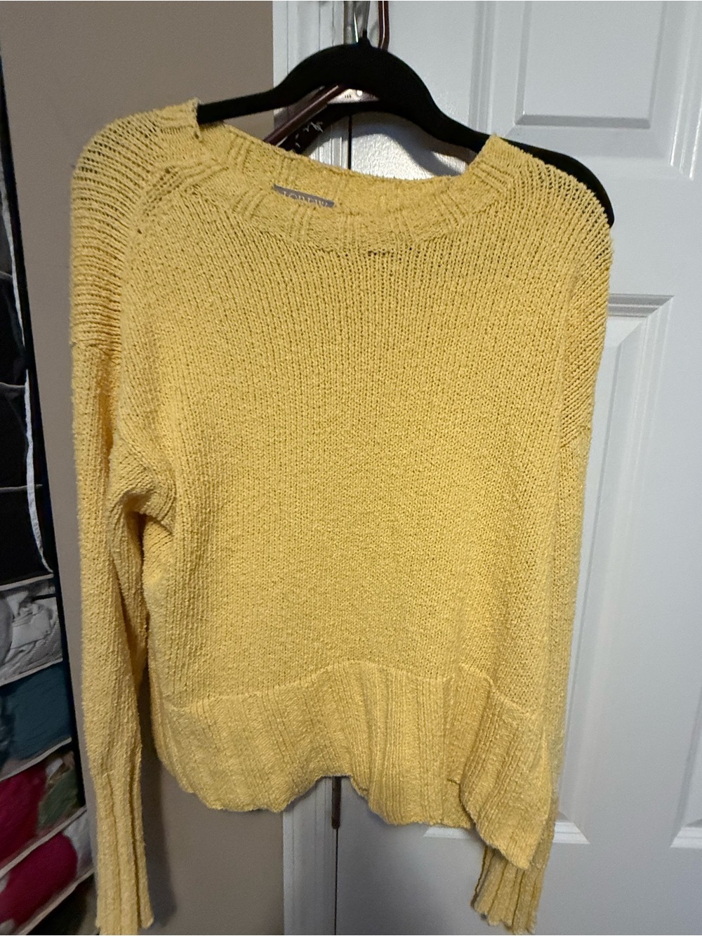 J Crew Cotton Blend Lightweight Yellow Crewneck Sweater - Women
